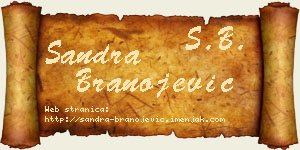 Sandra Branojević vizit kartica